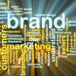 Brand marketing wordcloud glowing